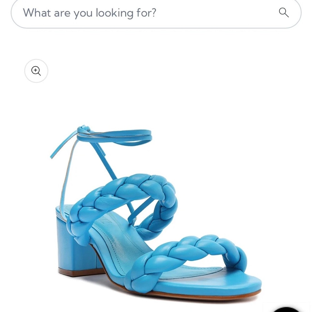 SCHUTZ Zarda Sandal Strappy Block Heel In Blue Made In Brazil Size 7 $118